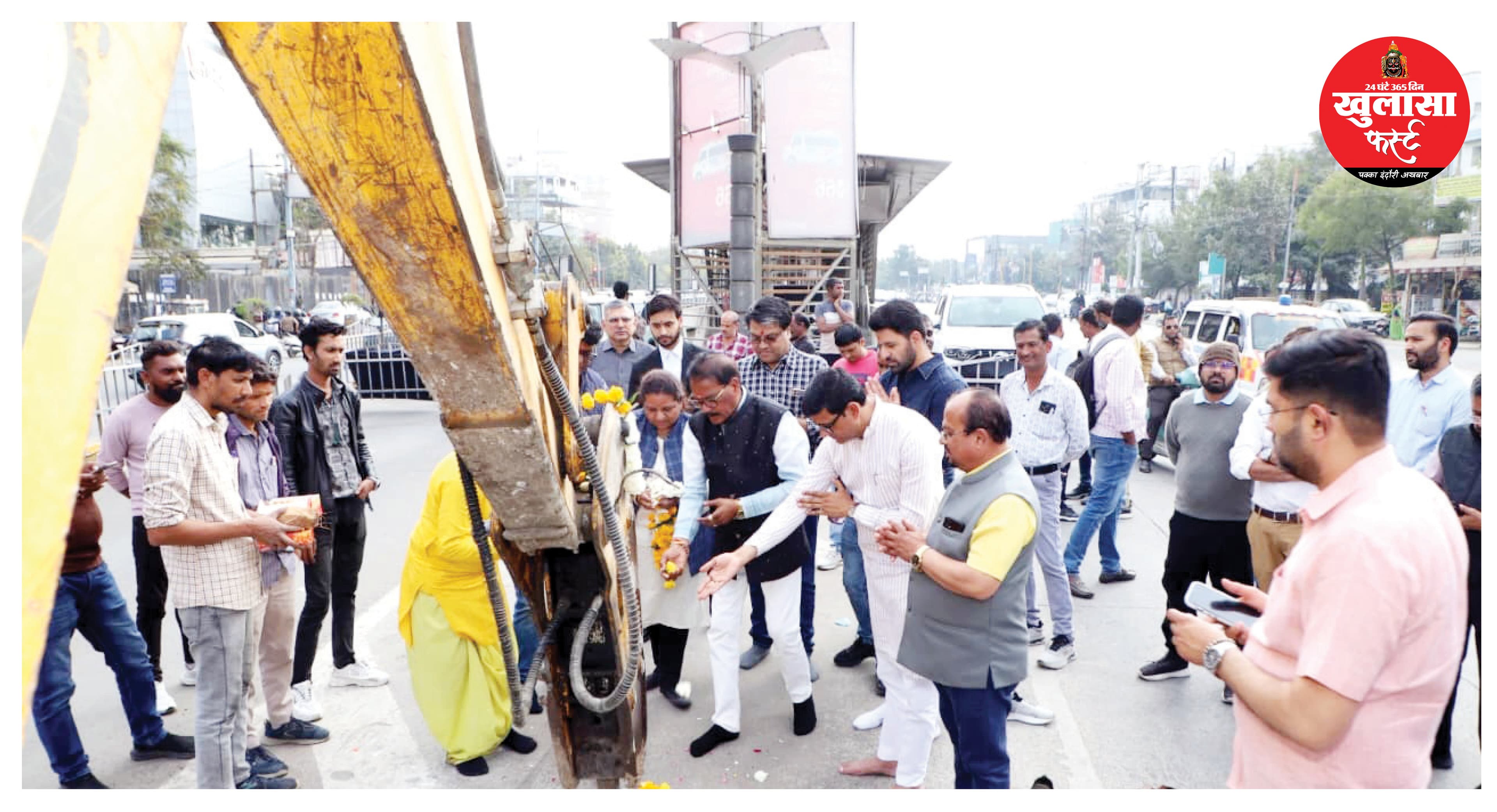 महापौर पुष्यमित्र भार्गव ने भूमिपूजन कर कहा-बेहतर होगा यातायात
