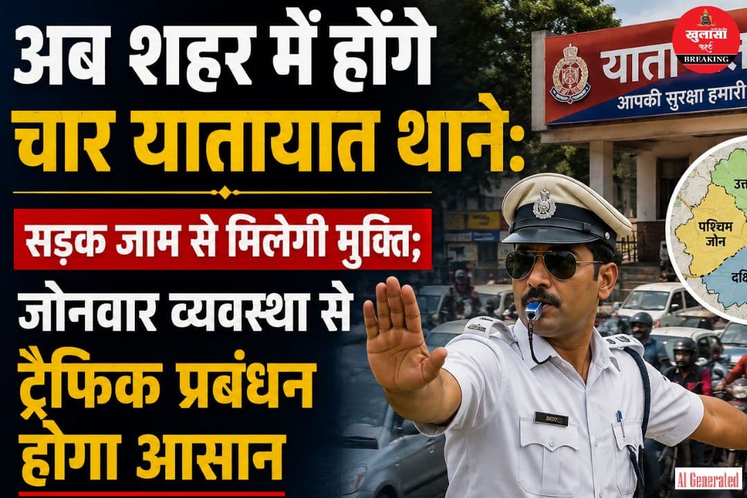 अब शहर में होंगे चार यातायात थाने