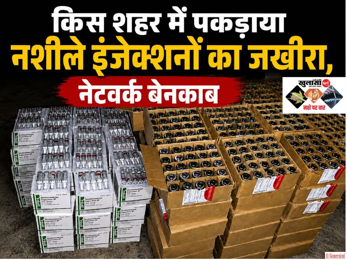 किस शहर में पकड़ाया नशीले इंजेक्शनों का जखीरा