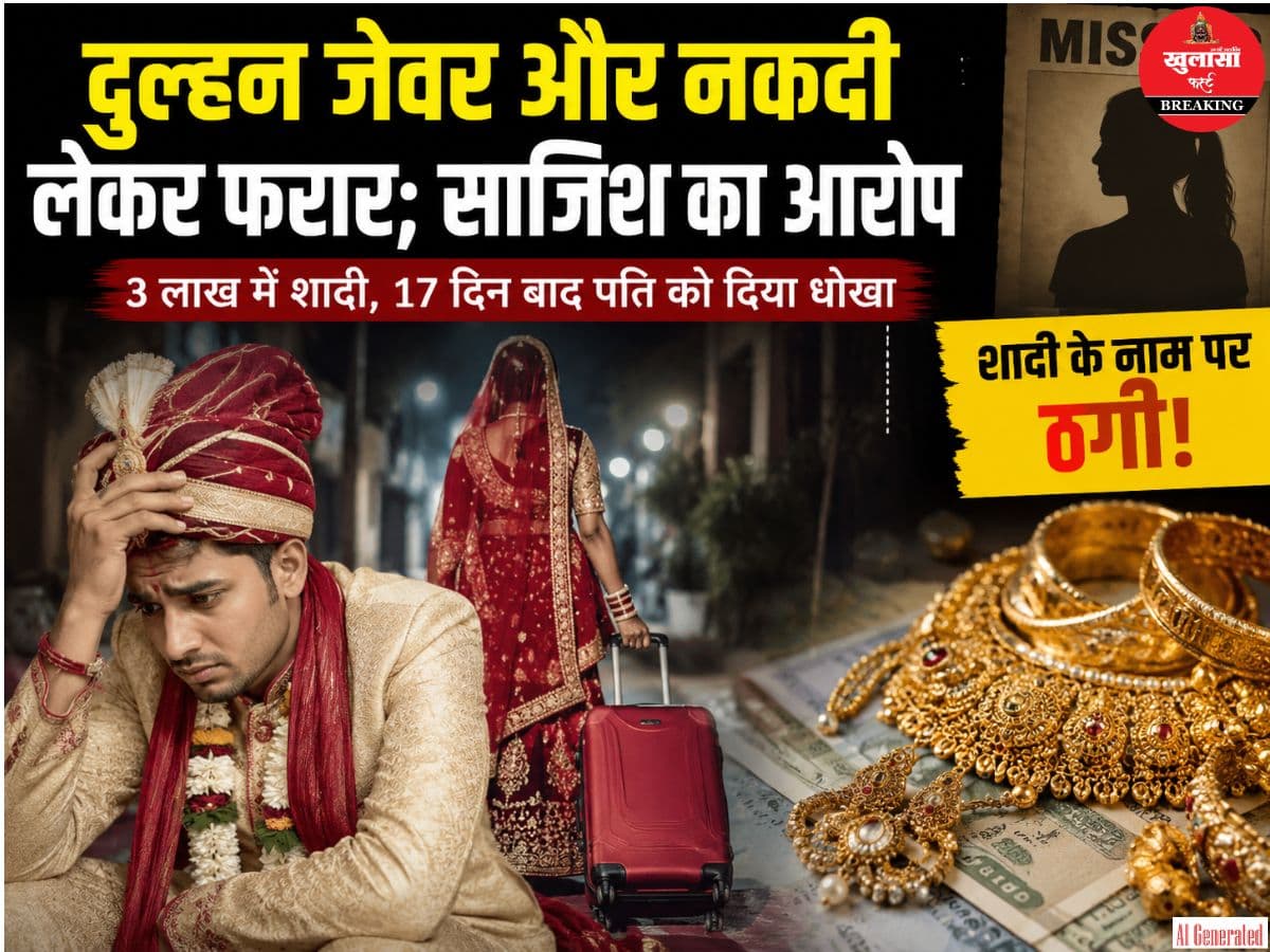 दुल्हन जेवर और नकदी लेकर फरार