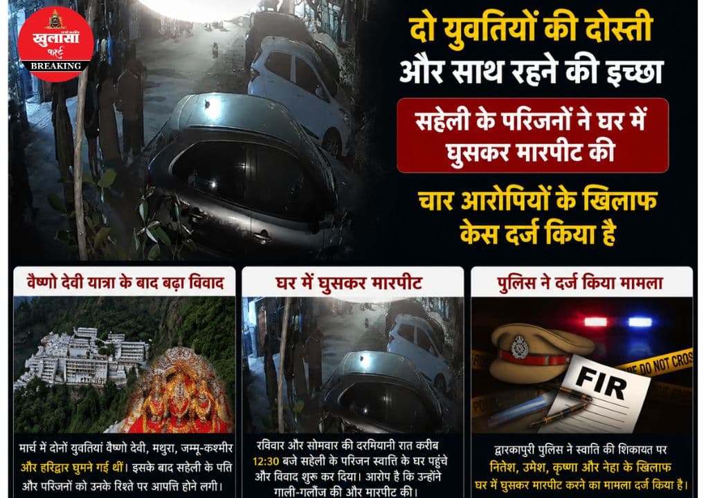 सहेली के साथ रहने की जिद पर युवती से मारपीट