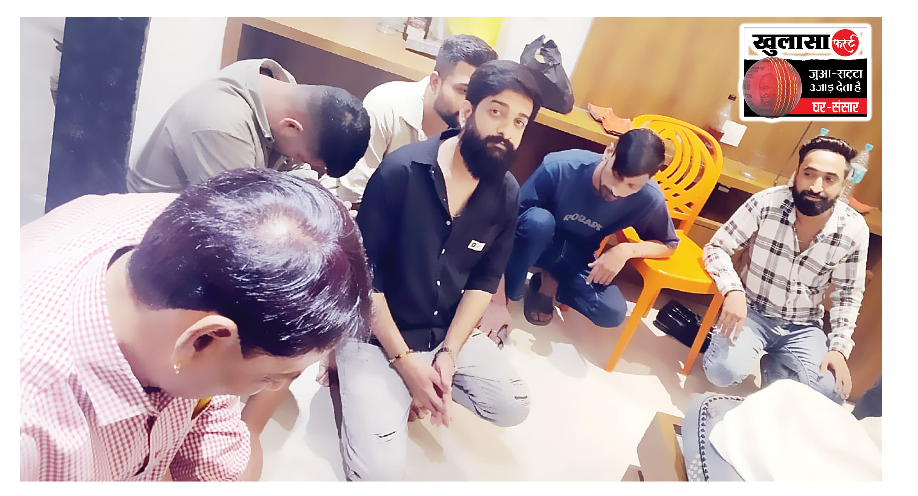 वाइन शॉप के पीछे जुए के फड़ पर पुलिस का छापा
