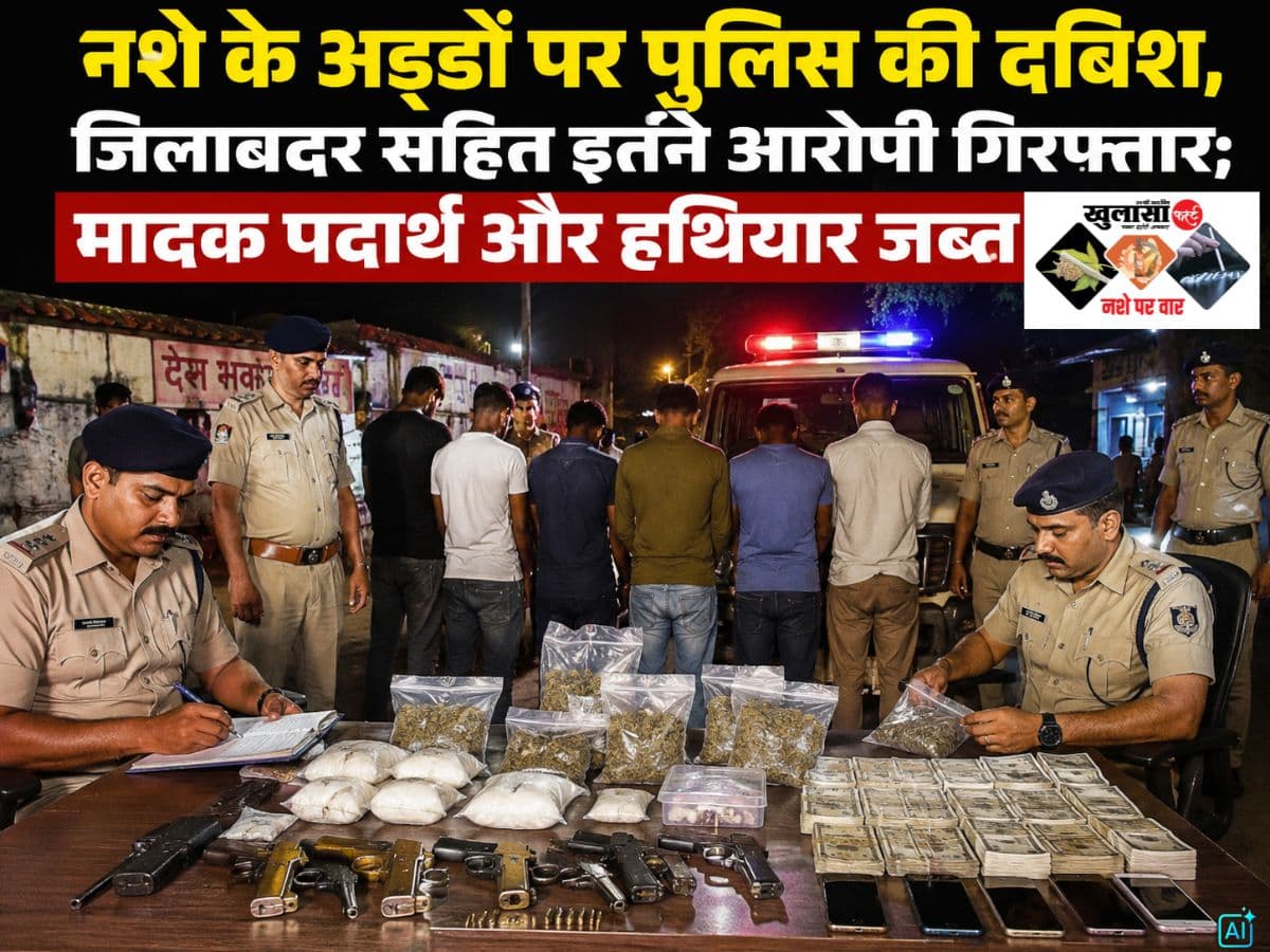 नशे के अड्‌डों पर पुलिस की दबिश