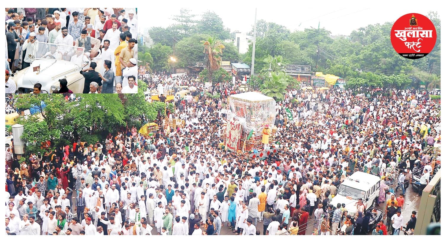 हजारों लोगों की मौजूदगी में इमामबाड़ा से निकाला गया सरकारी ताजिया