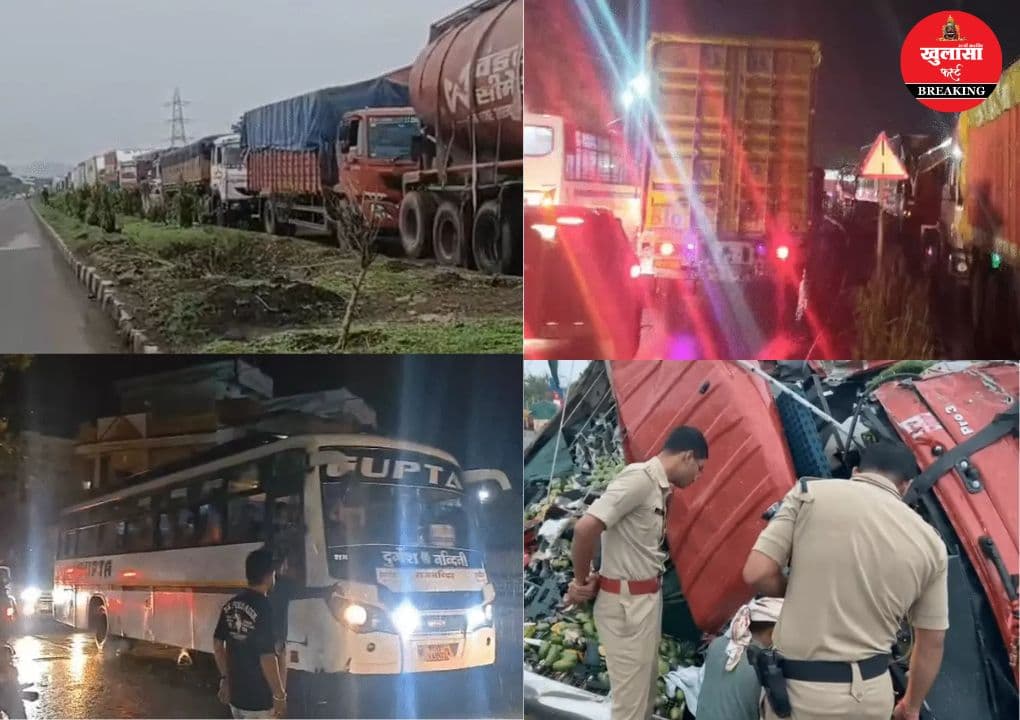 आगरा-मुंबई हाईवे पर 11 घंटे तक थमा यातायात