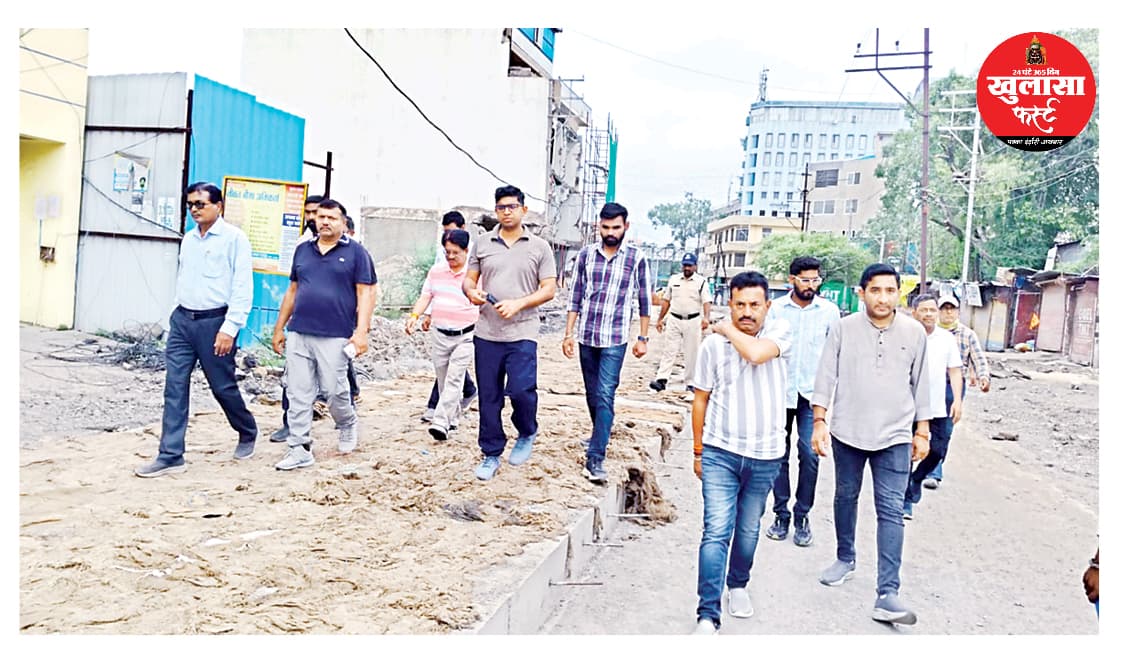 शहर की मास्टर प्लान सड़कों का आयुक्त ने किया निरीक्षण
