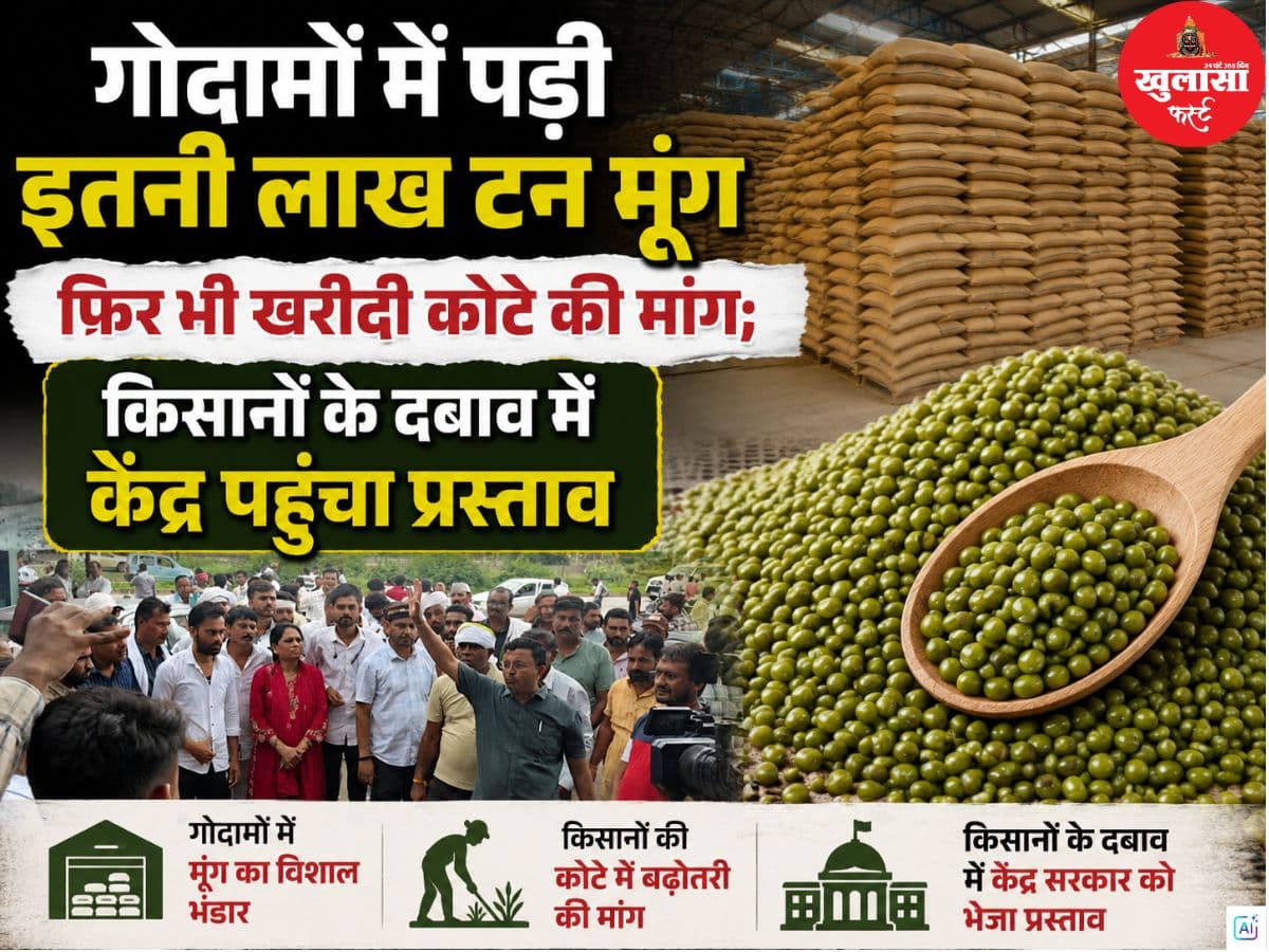 गोदामों में पड़ी इतनी लाख टन मूंग