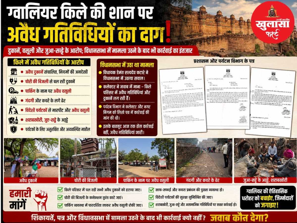 किले की शान पर अवैध गतिविधियों का दाग