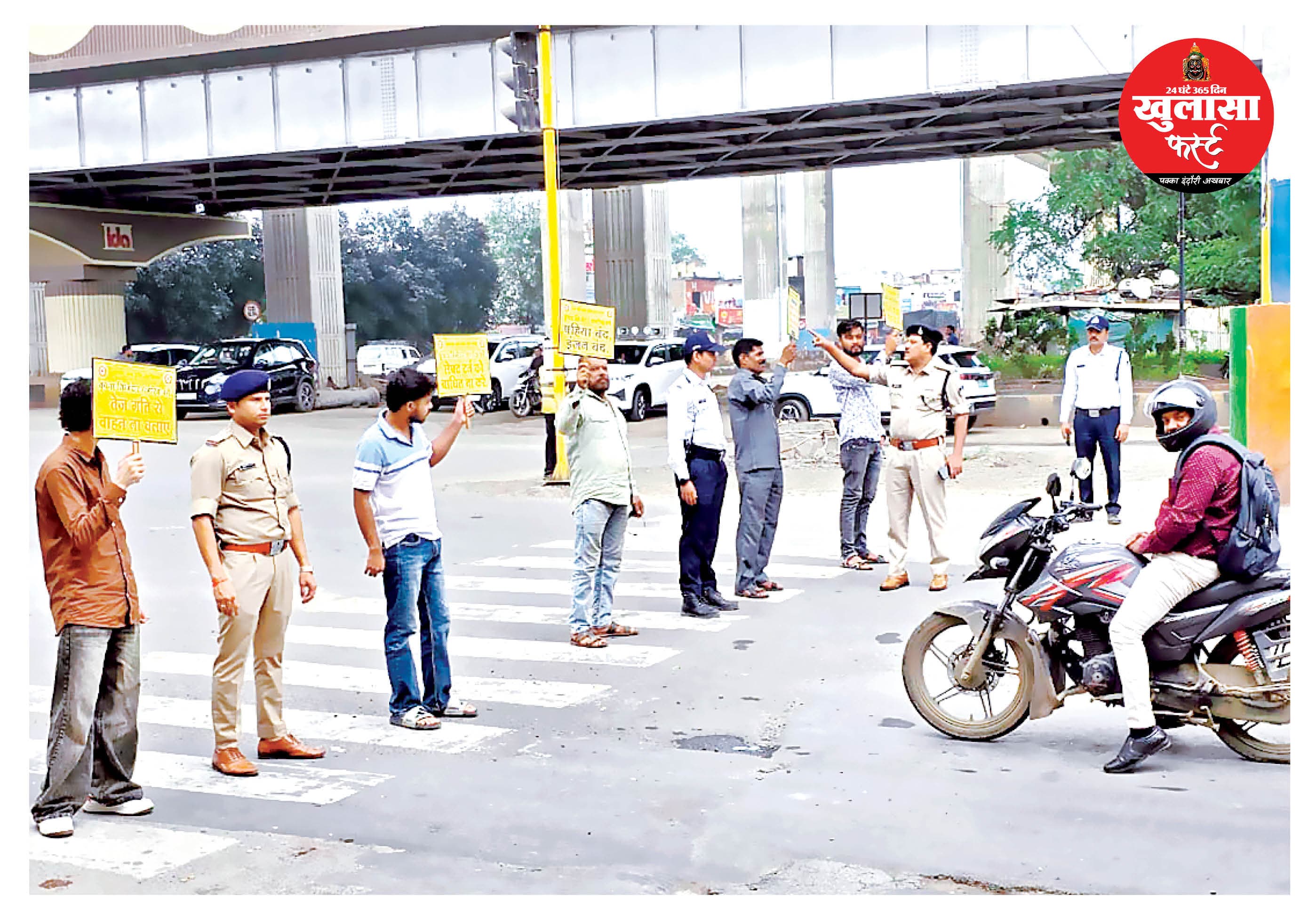 नियम तोड़ने वालों से ही संभलवाया ट्रैफिक