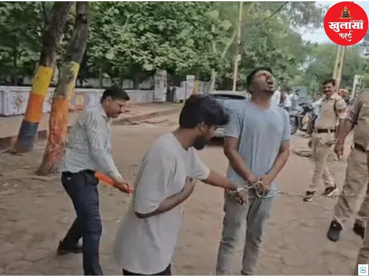 हत्या के आरोपियों का जुलूस