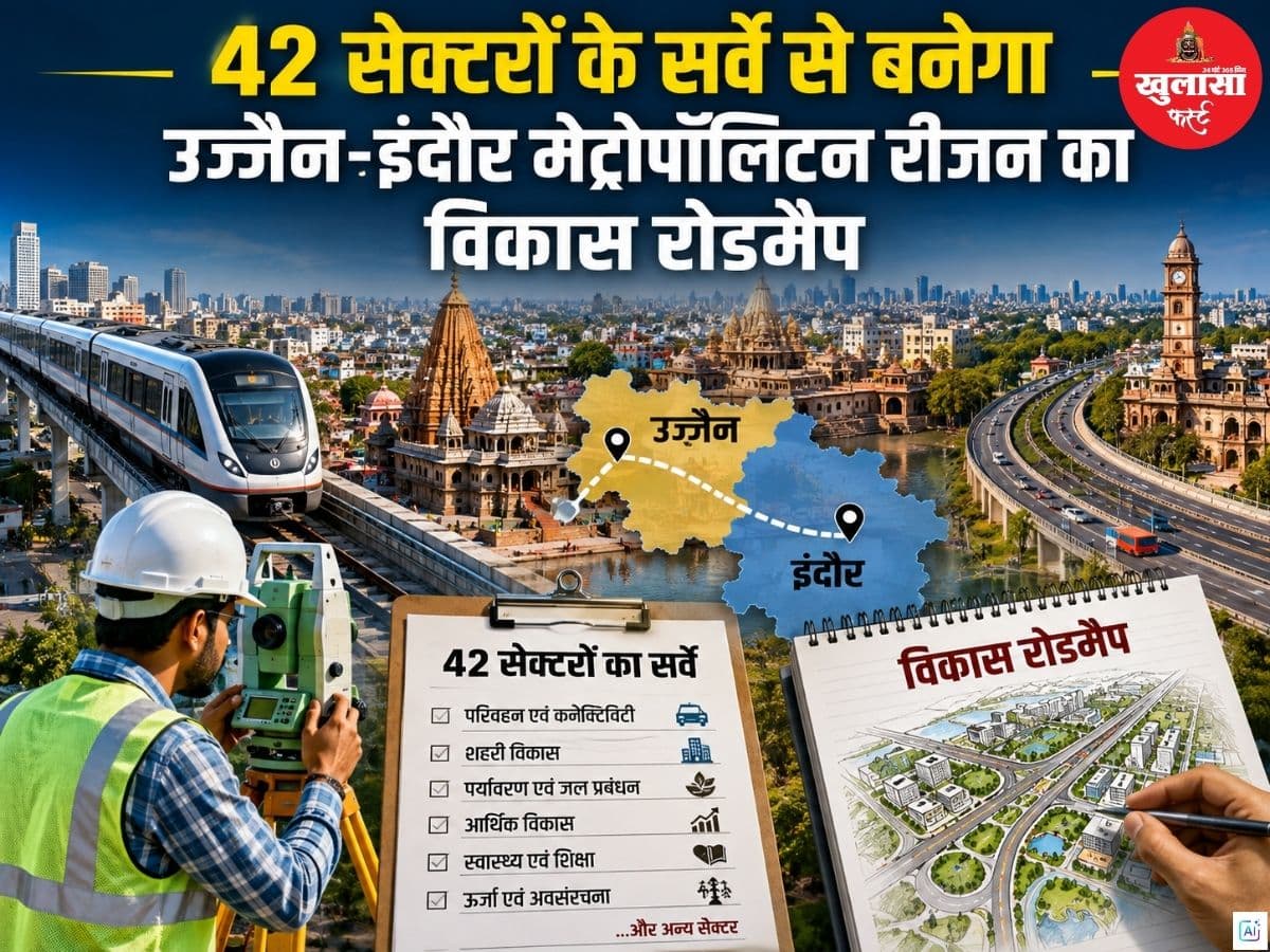 42 सेक्टरों के सर्वे से बनेगा उज्जैन-इंदौर मेट्रोपॉलिटन रीजन का विकास रोडमैप