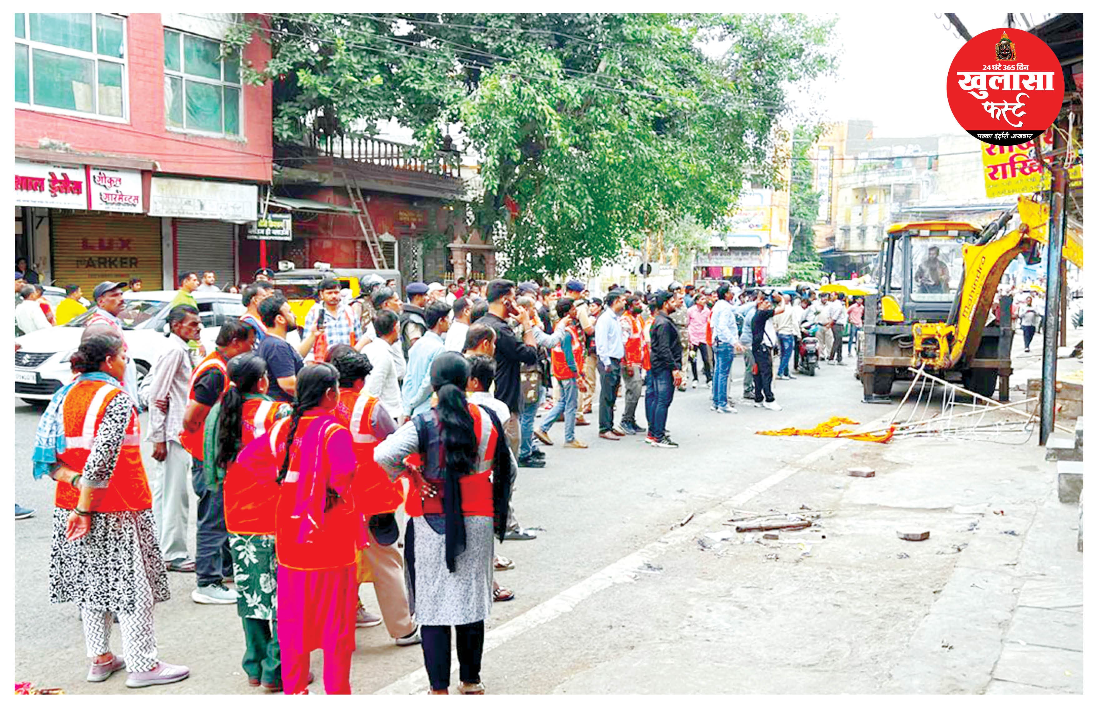 खातीपुरा-रिवरसाइड मार्ग पर 100 से ज्यादा दुकानों का अतिक्रमण हटाया