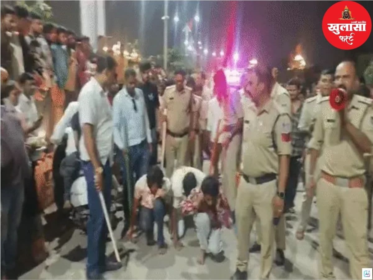 मंदिर में कर्मचारी पर चाकू से हमला करने वालों का निकाला जुलूस