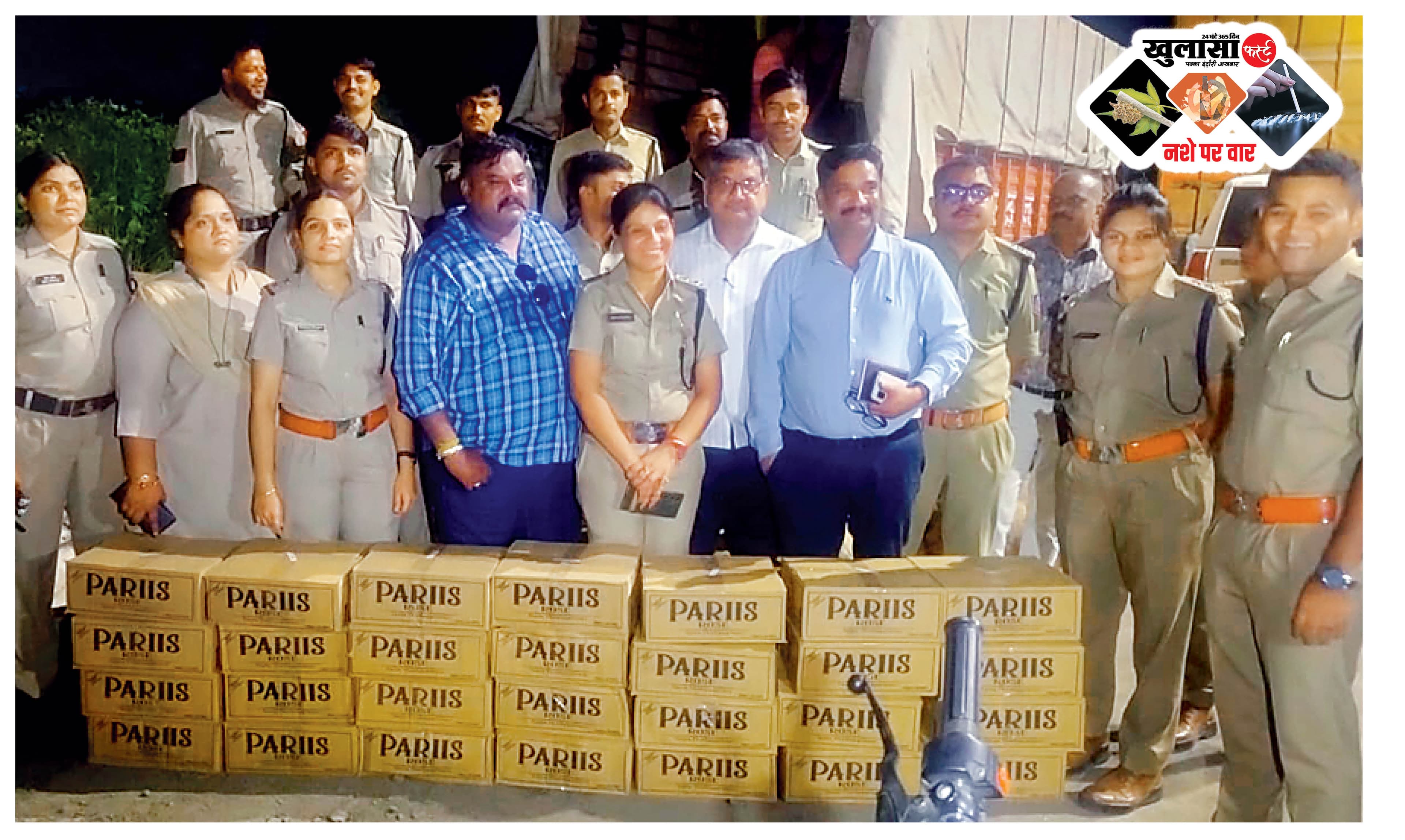 सड़क किनारे लावारिस ट्रक से मिली 500 पेटी अवैध शराब