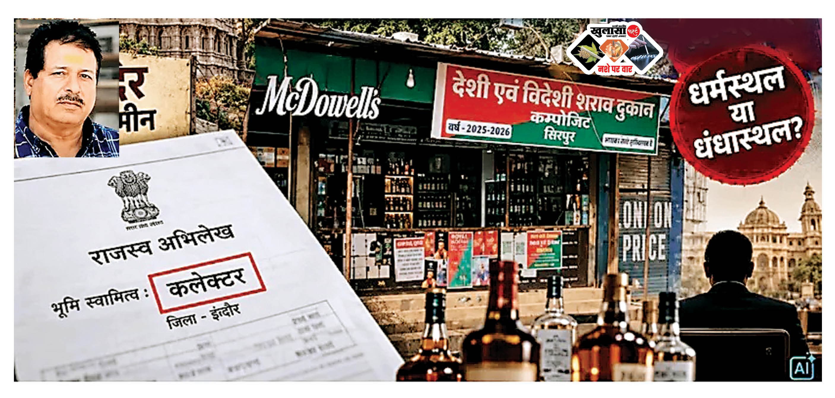 कलेक्टर के नाम मंदिर की जमीन पर चल रही शराब दुकान