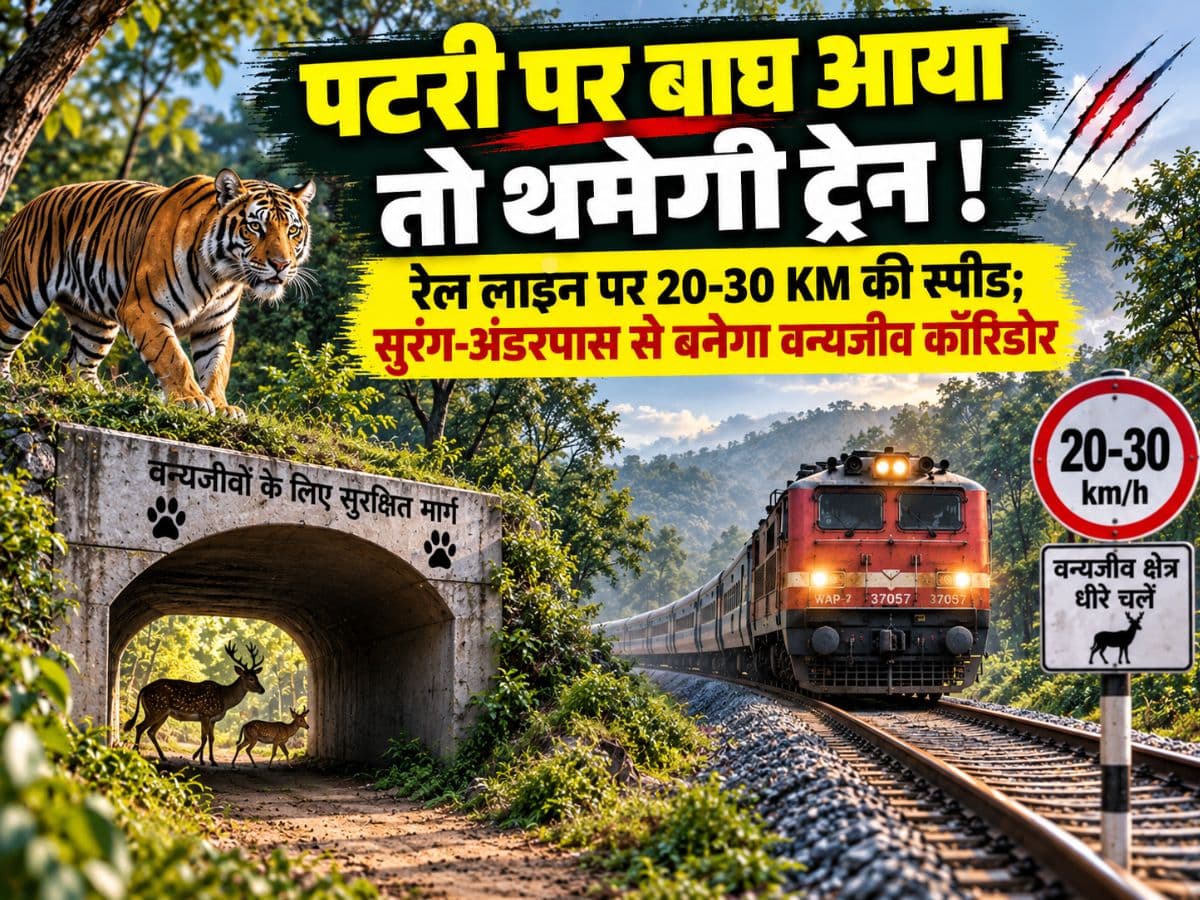 पटरी पर बाघ आया तो थमेगी ट्रेन