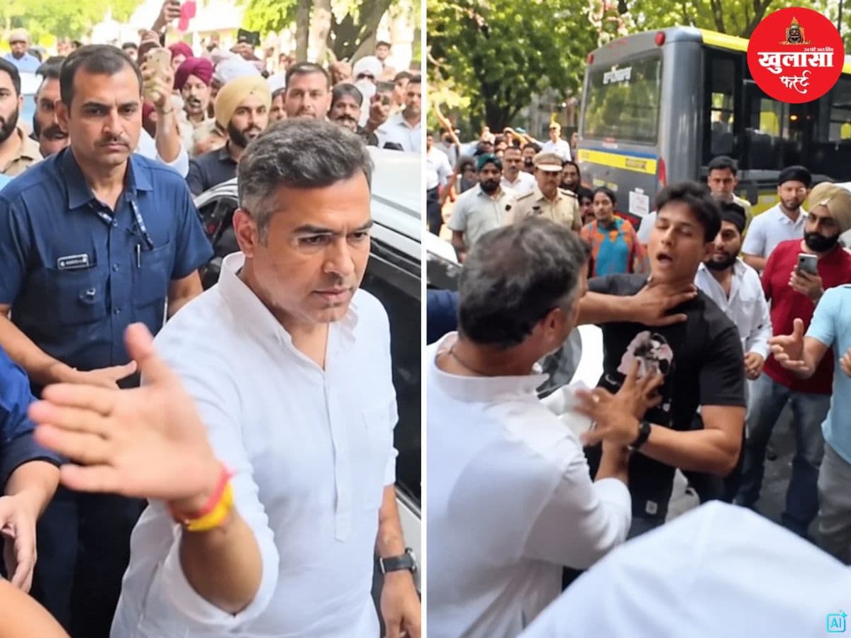 देखिए वीडियो, सड़क की हालत पर सवाल के बीच युवक को मारा थप्पड़!