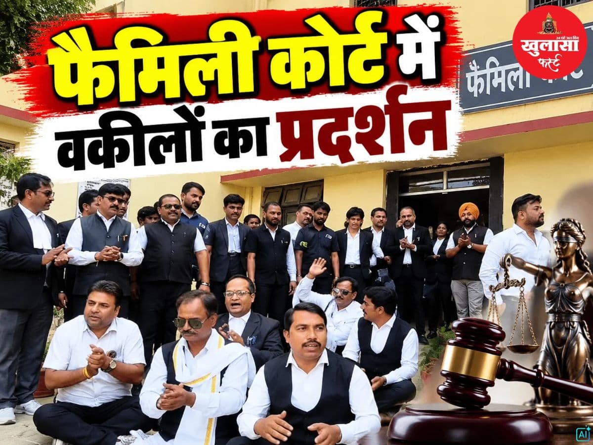 फैमिली कोर्ट में वकीलों का प्रदर्शन
