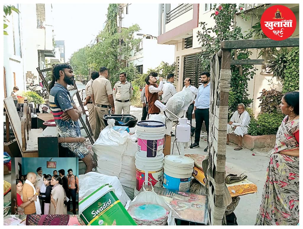 न्यायालय के आदेश की आड़ में बेदखली पीड़ित परिवार का सड़क पर बिखेरा सामान
