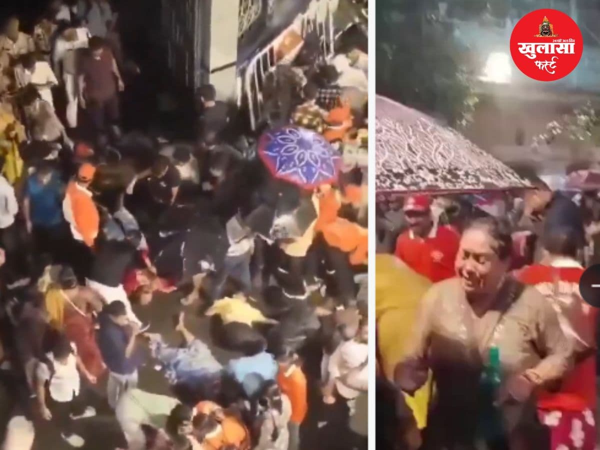 वीडियो देखिये, दुर्गा पूजा पंडाल में ऐसे मची भगदड़