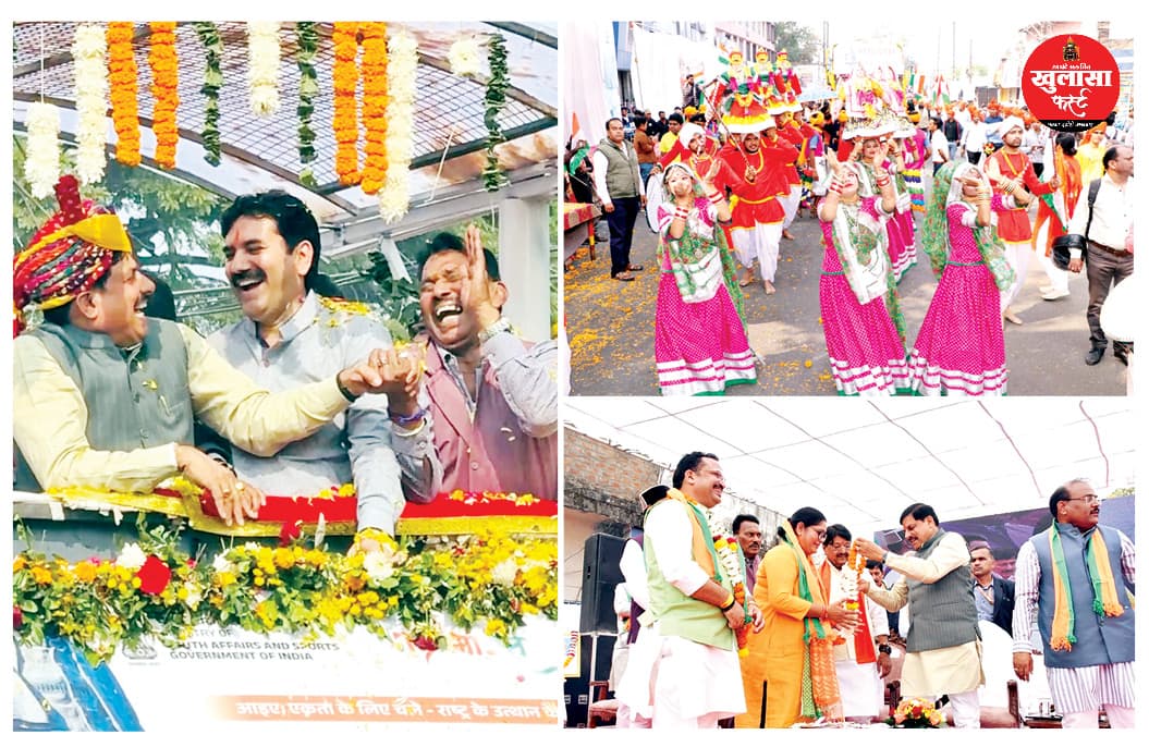 इंदौर में नर्मदा प्रवाह यूनिटी यात्रा का भव्य शुभारंभ