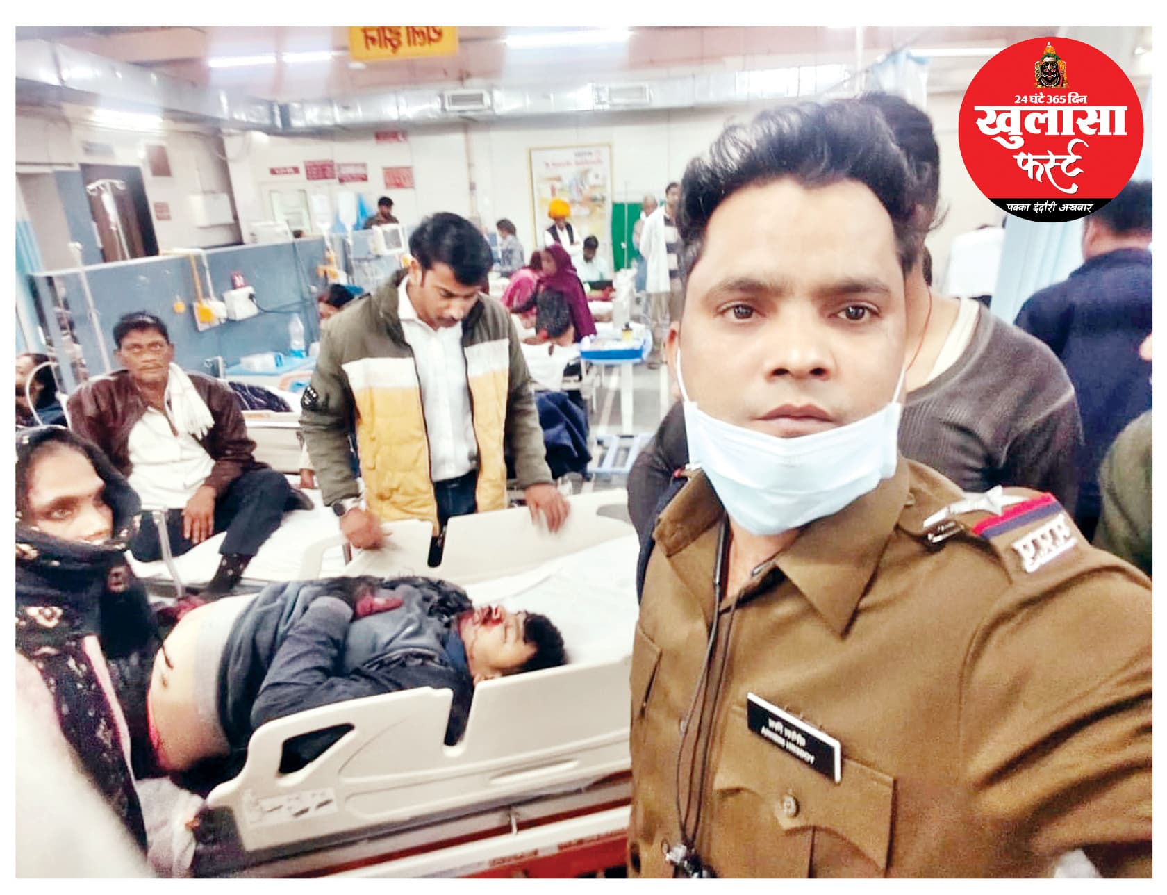 दुर्घटना में घायल को ट्रैफिक पुलिस ने पहुंचाया अस्पताल