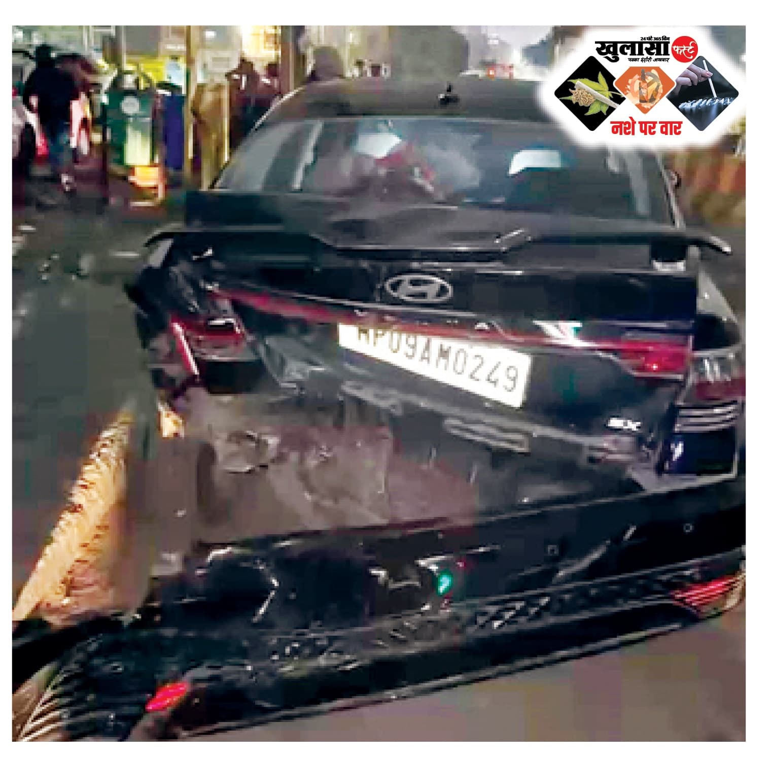 बॉम्बे हॉस्पिटल के सामने दो कार और दो बुलेट को लिया चपेट में