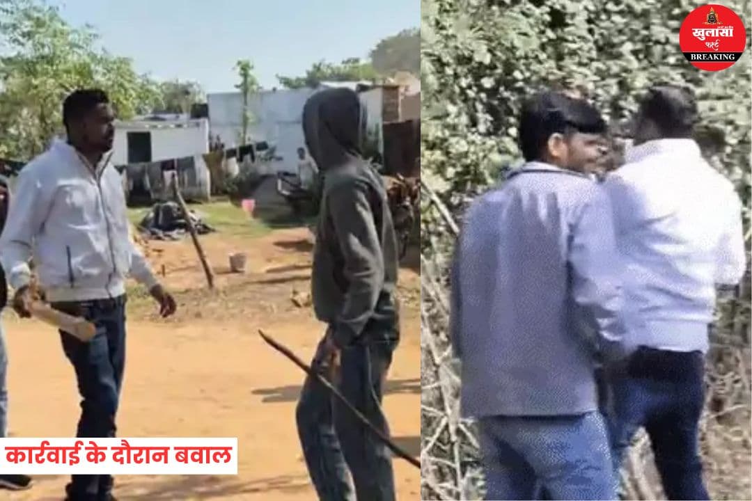 अवैध खनन पर कार्रवाई के दौरान बवाल