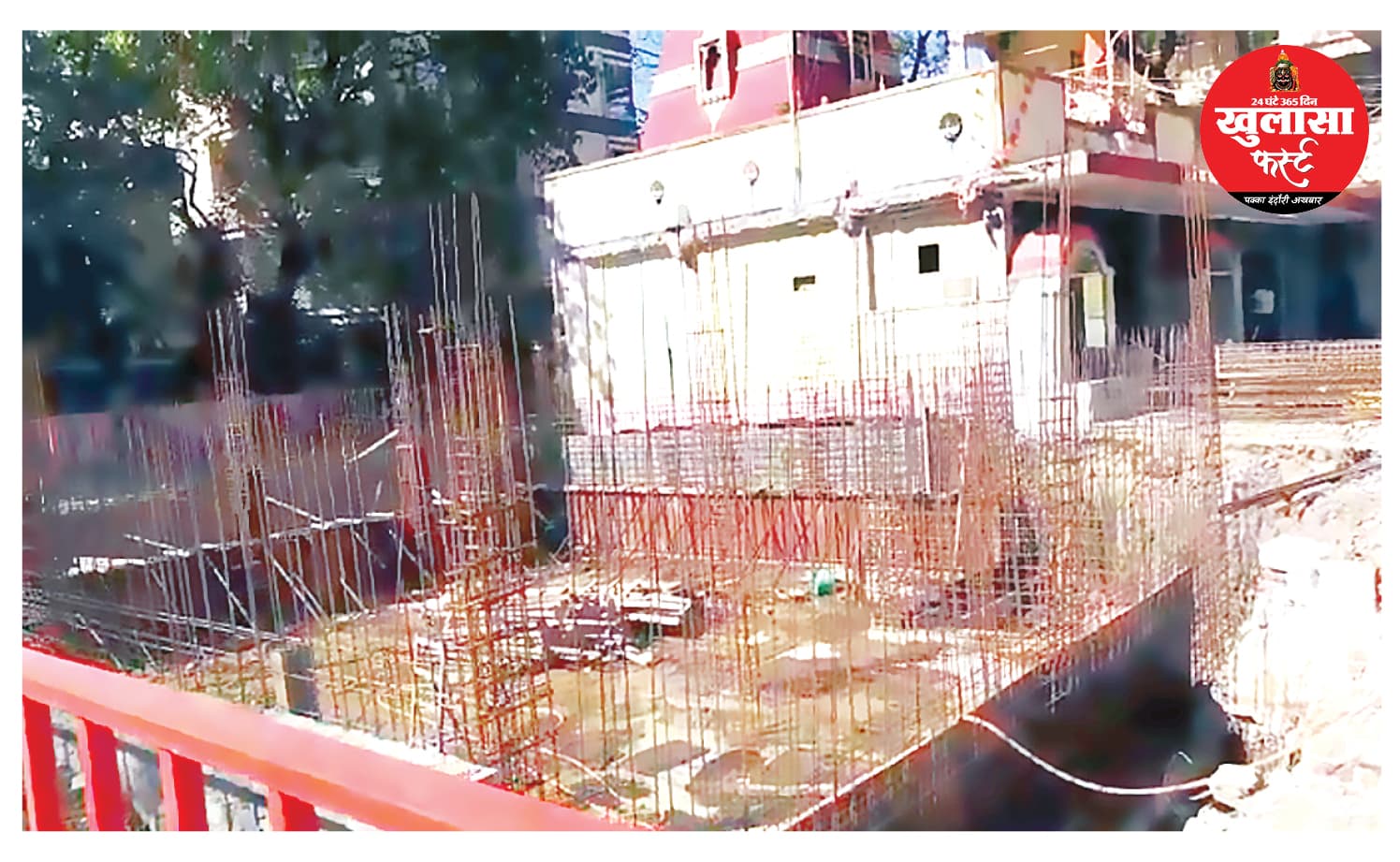 निगम के नियमों को ठेंगा दिखाकर गीता भवन मंदिर में हो रहा निर्माण