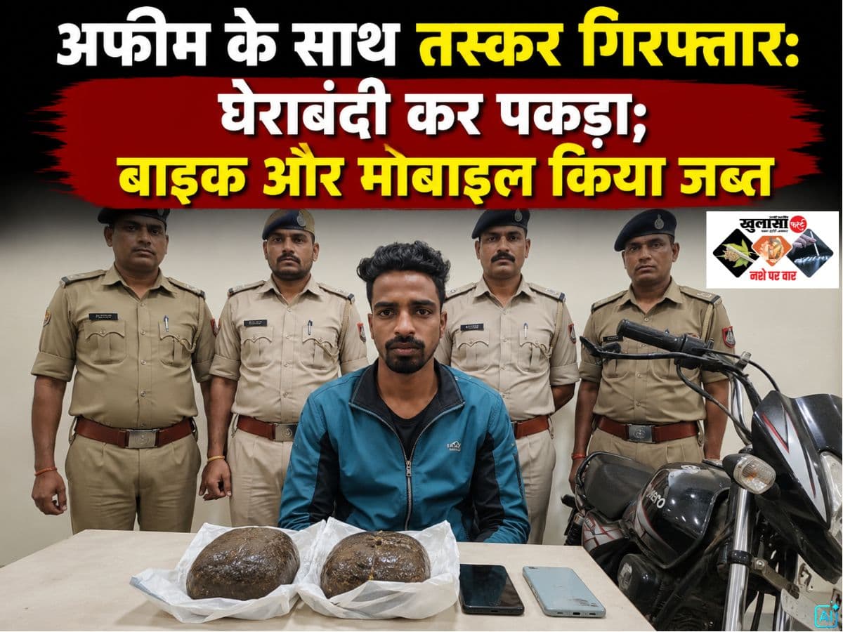अफीम के साथ तस्कर गिरफ्तार