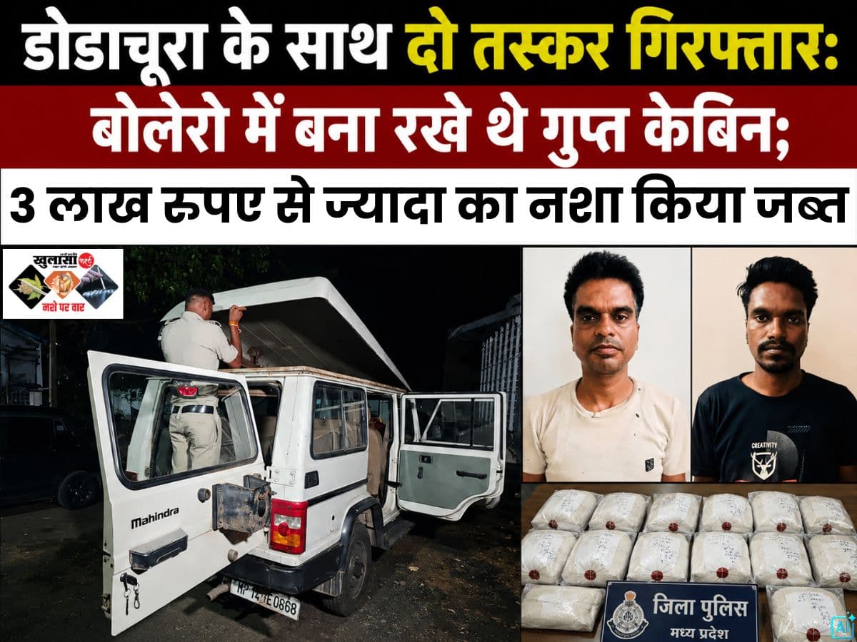 डोडाचूरा के साथ दो तस्कर गिरफ्तार