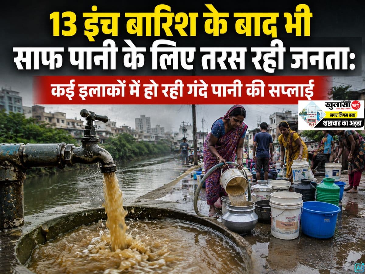 13 इंच बारिश के बाद भी साफ पानी के लिए तरस रही जनता