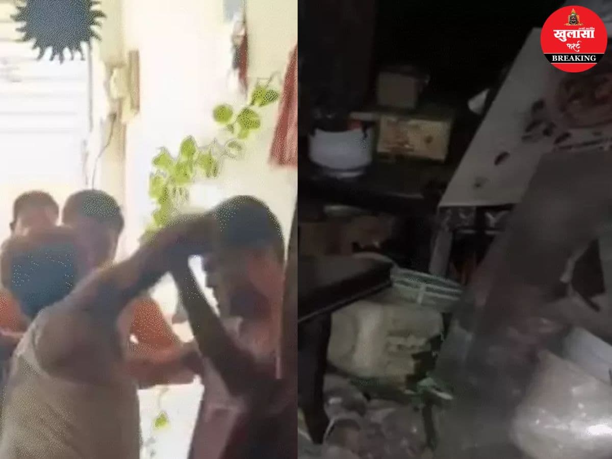 ताला तोड़कर किराएदार का सामान सड़क पर फेंका