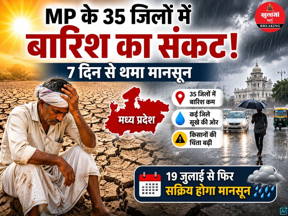 MP के 35 जिलों में बारिश का संकट