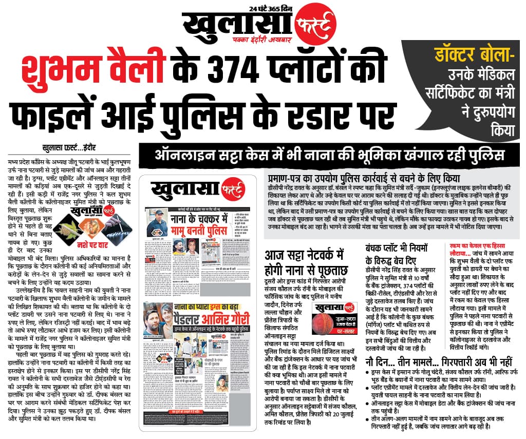 शुभम वैली के 374 प्लॉटों की फाइलें आई पुलिस के रडार पर