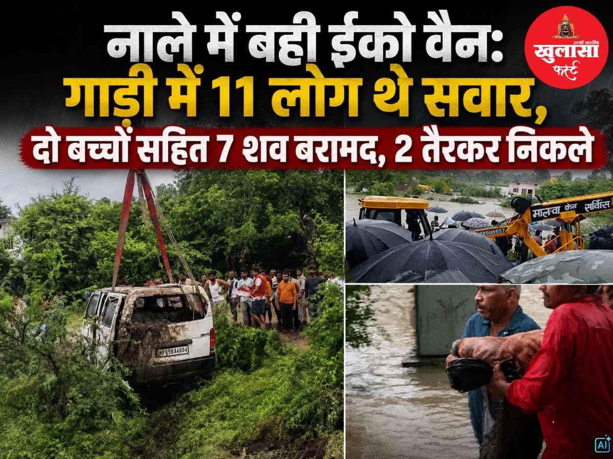 नाले में बही ईको वैन