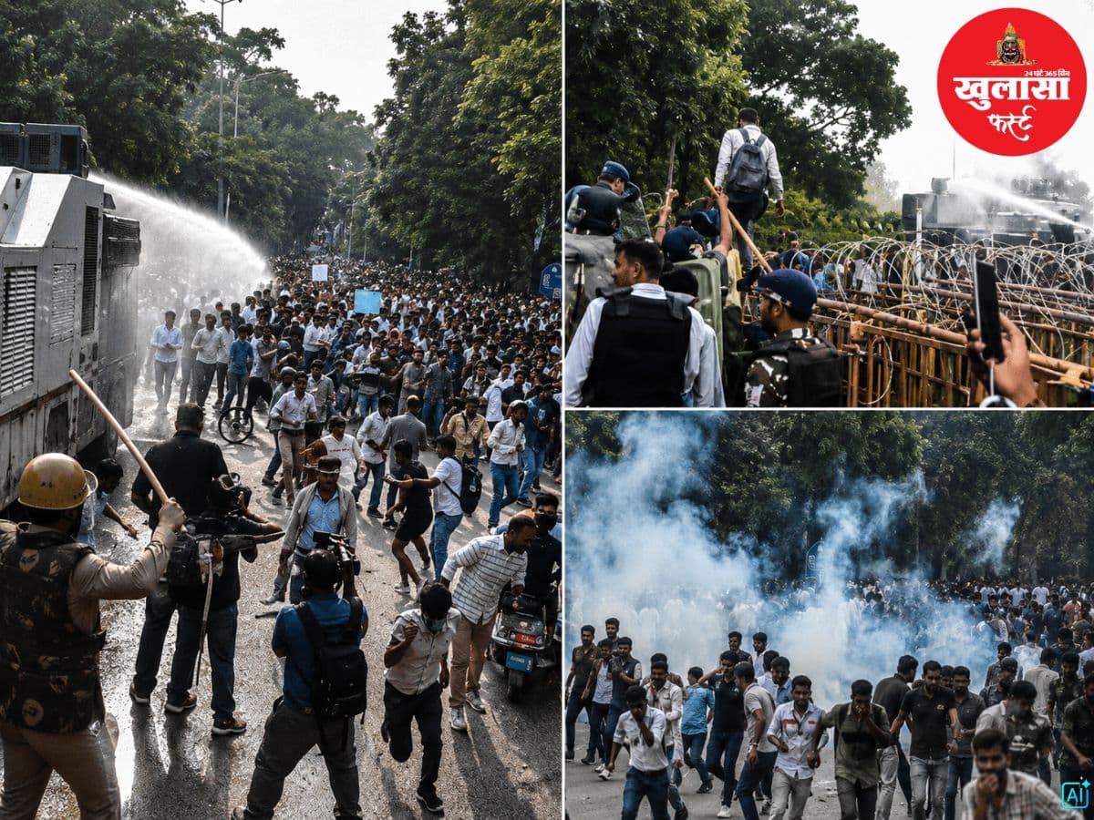 विधानसभा के पास छात्रों पर लाठीचार्ज