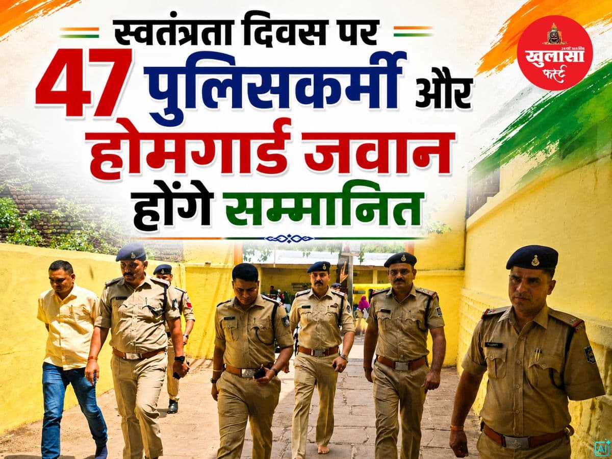 स्वतंत्रता दिवस पर 47 पुलिसकर्मी और होमगार्ड जवान होंगे सम्मानित