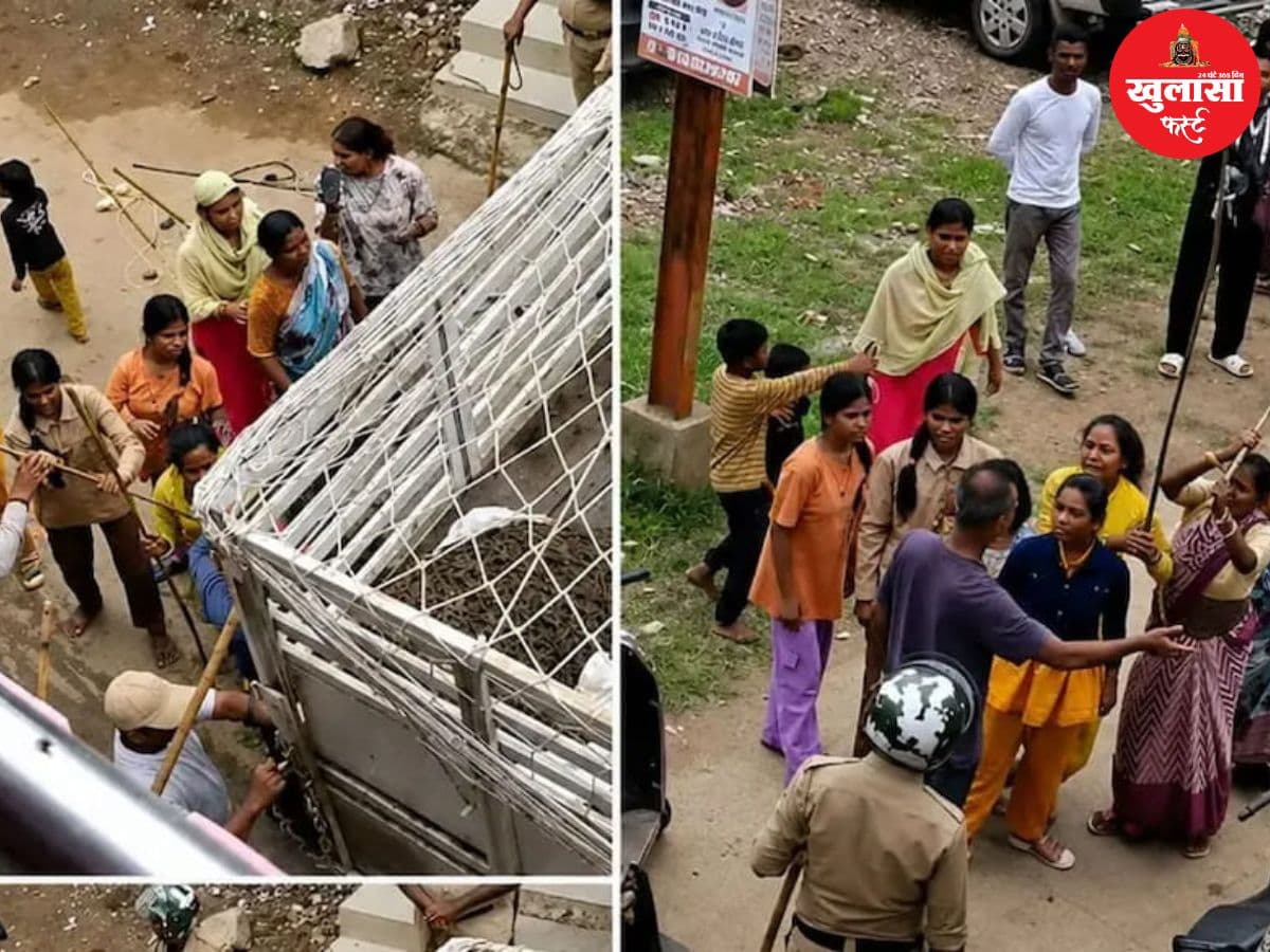 कार्रवाई करने पहुंची नगर पालिका टीम का विरोध