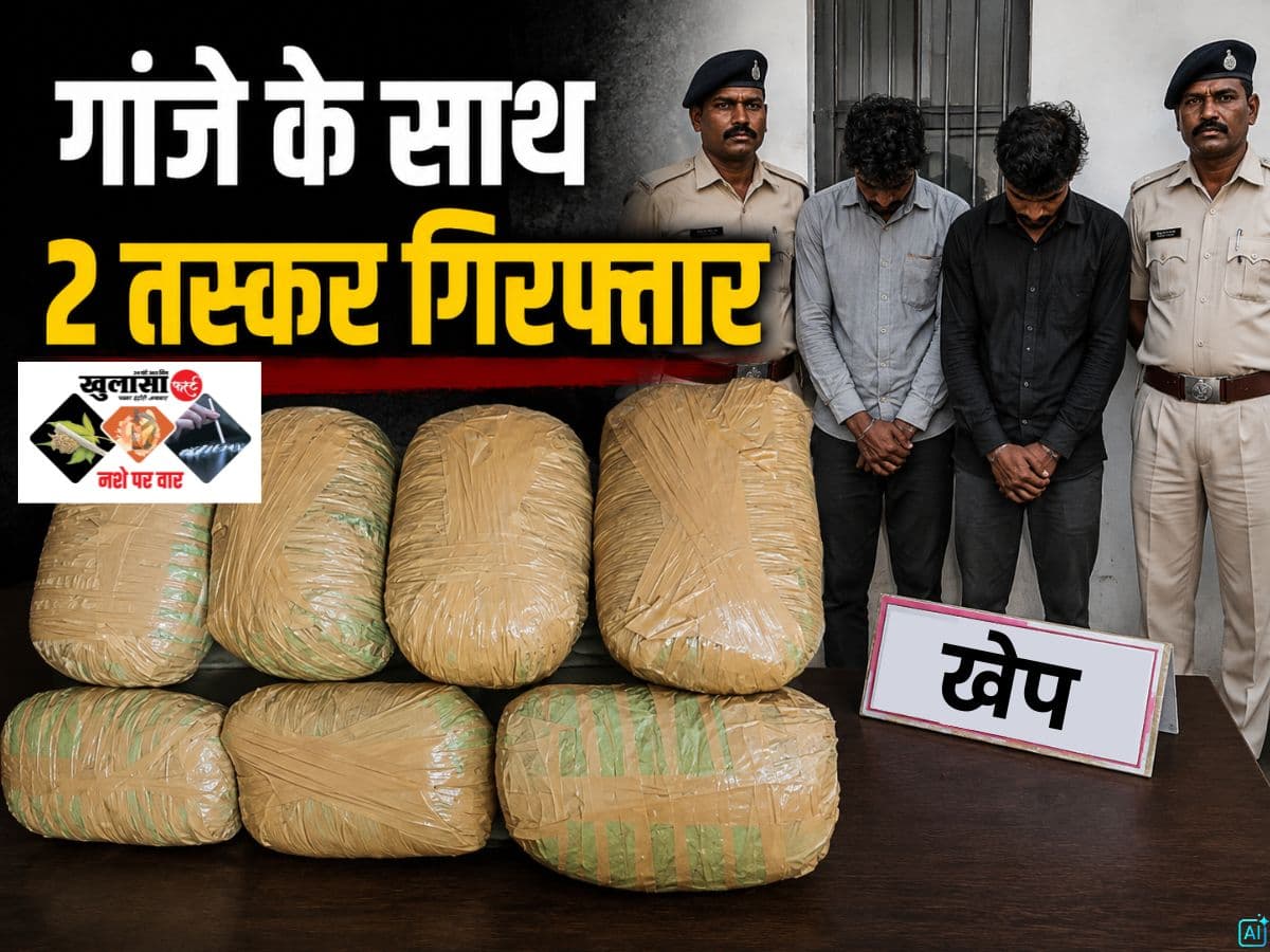 गांजे के साथ 2 तस्कर गिरफ्तार