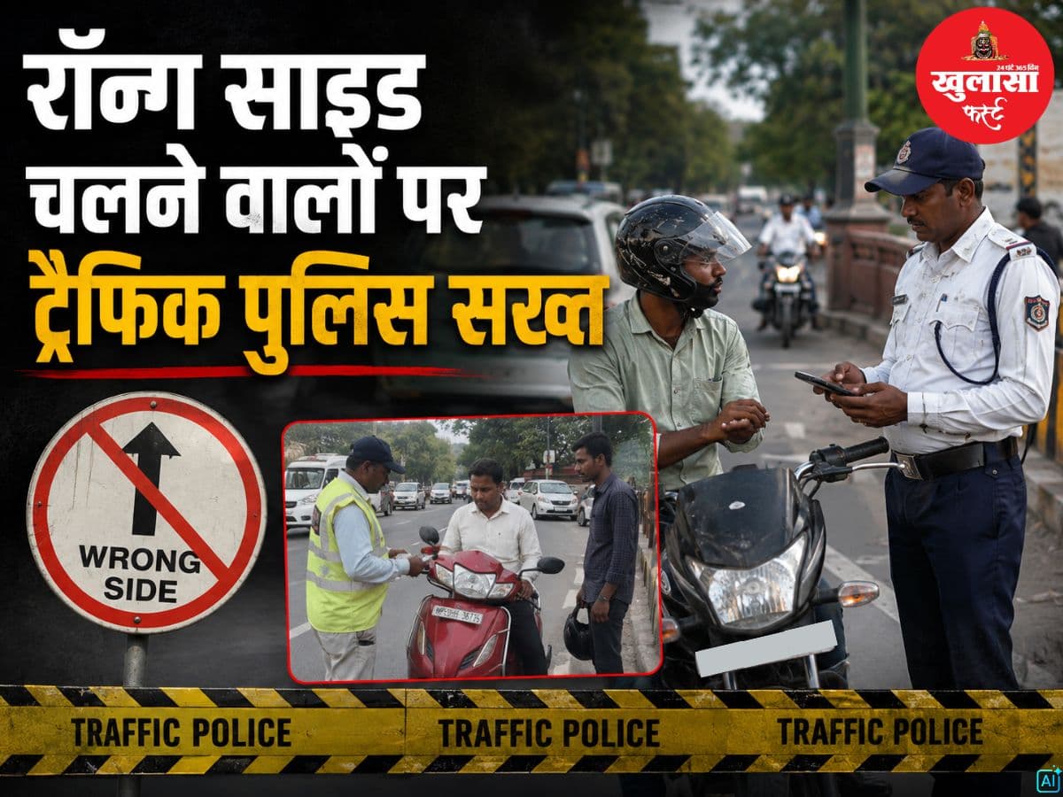 रॉन्ग साइड चलने वालों पर ट्रैफिक पुलिस सख्त