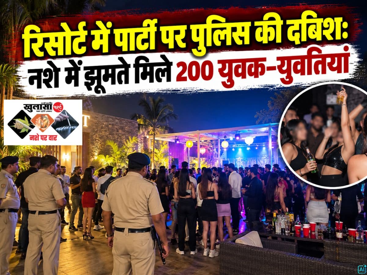 रिसोर्ट में पार्टी पर पुलिस की दबिश