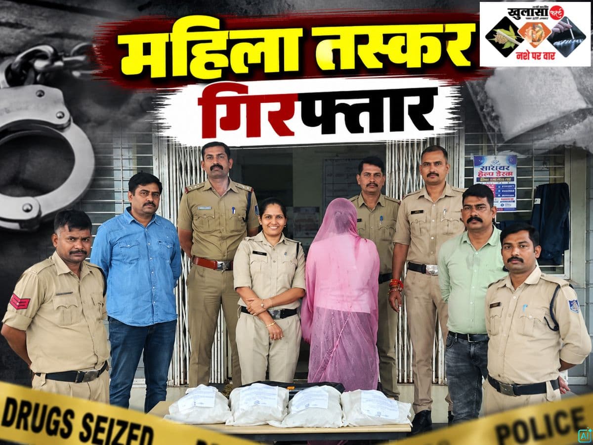 अफीम के साथ महिला तस्कर गिरफ्तार