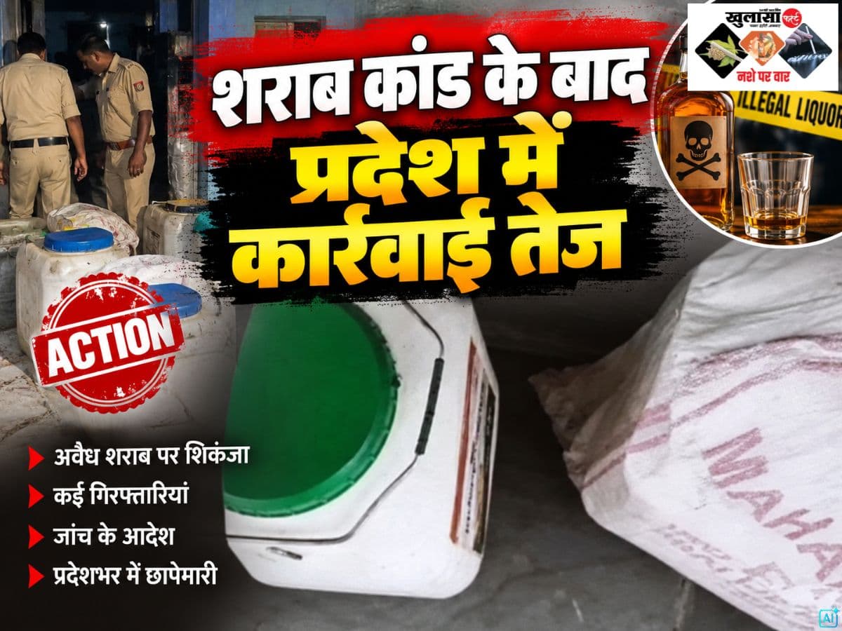 शराब कांड के बाद प्रदेश में कार्रवाई तेज