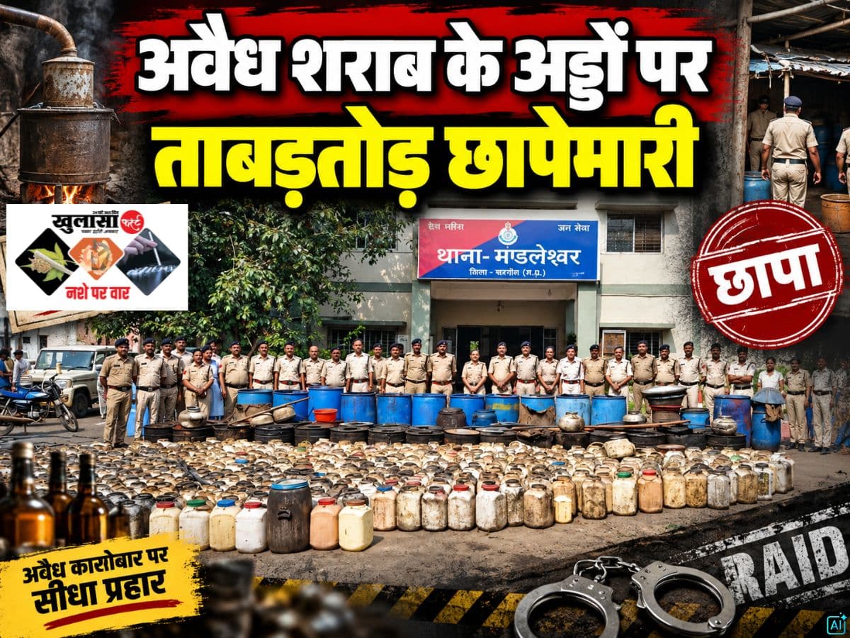 अवैध शराब के अड्डों पर ताबड़तोड़ छापेमारी