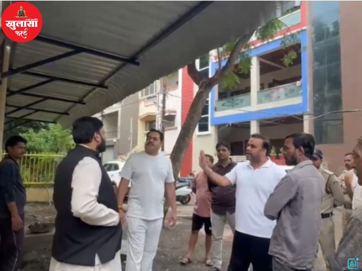 संस्कार भवन के बिजली पोल को लेकर विवाद