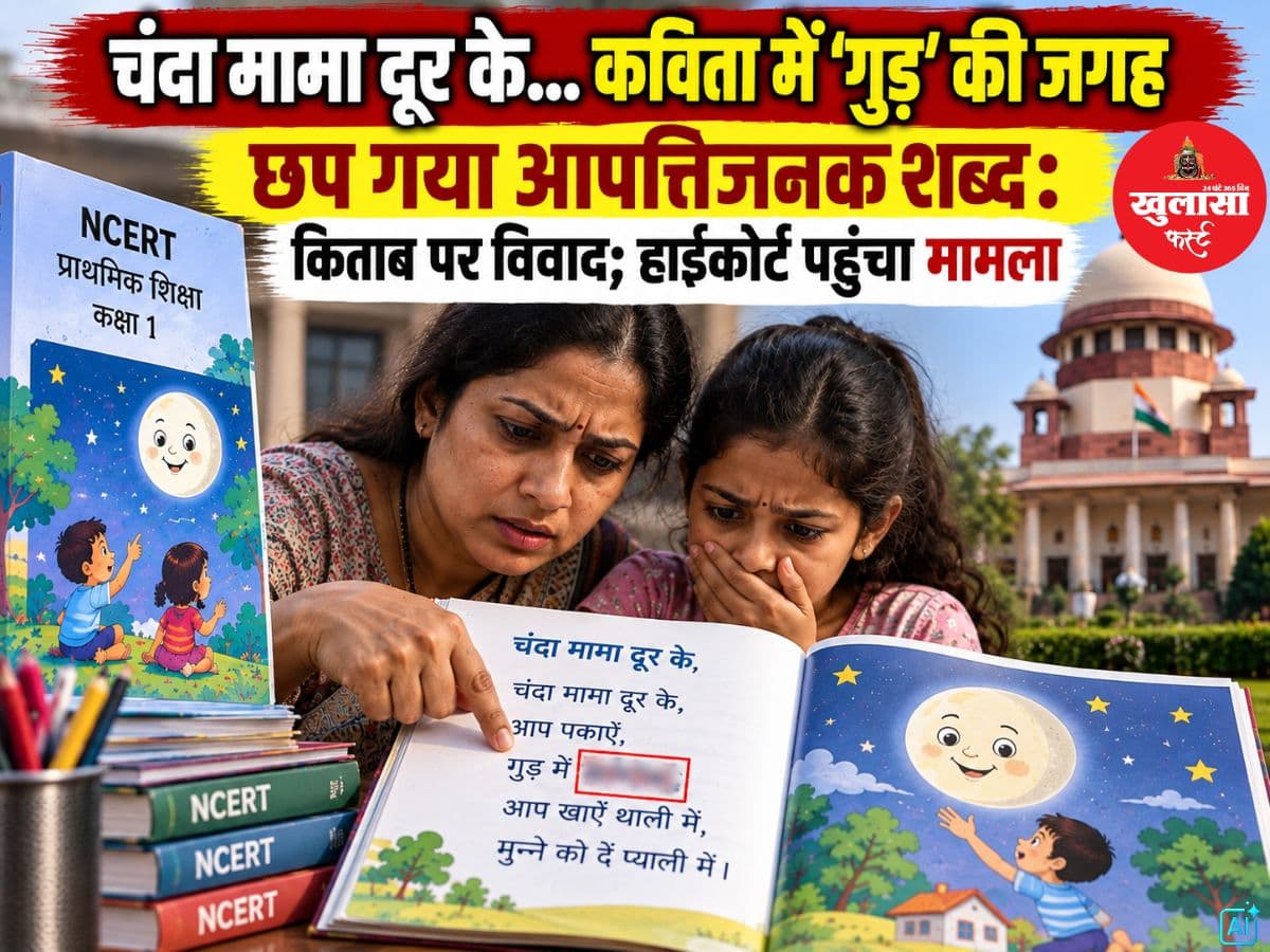 चंदा मामा दूर के… कविता में ‘गुड़’ की जगह छप गया आपत्तिजनक शब्द