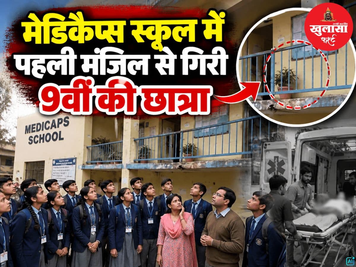 मेडिकैप्स स्कूल में पहली मंजिल से गिरी 9वीं की छात्रा