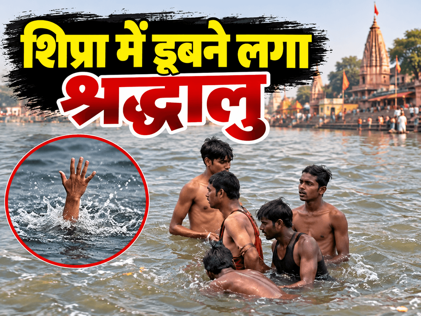 शिप्रा में डूबने लगा श्रद्धालु