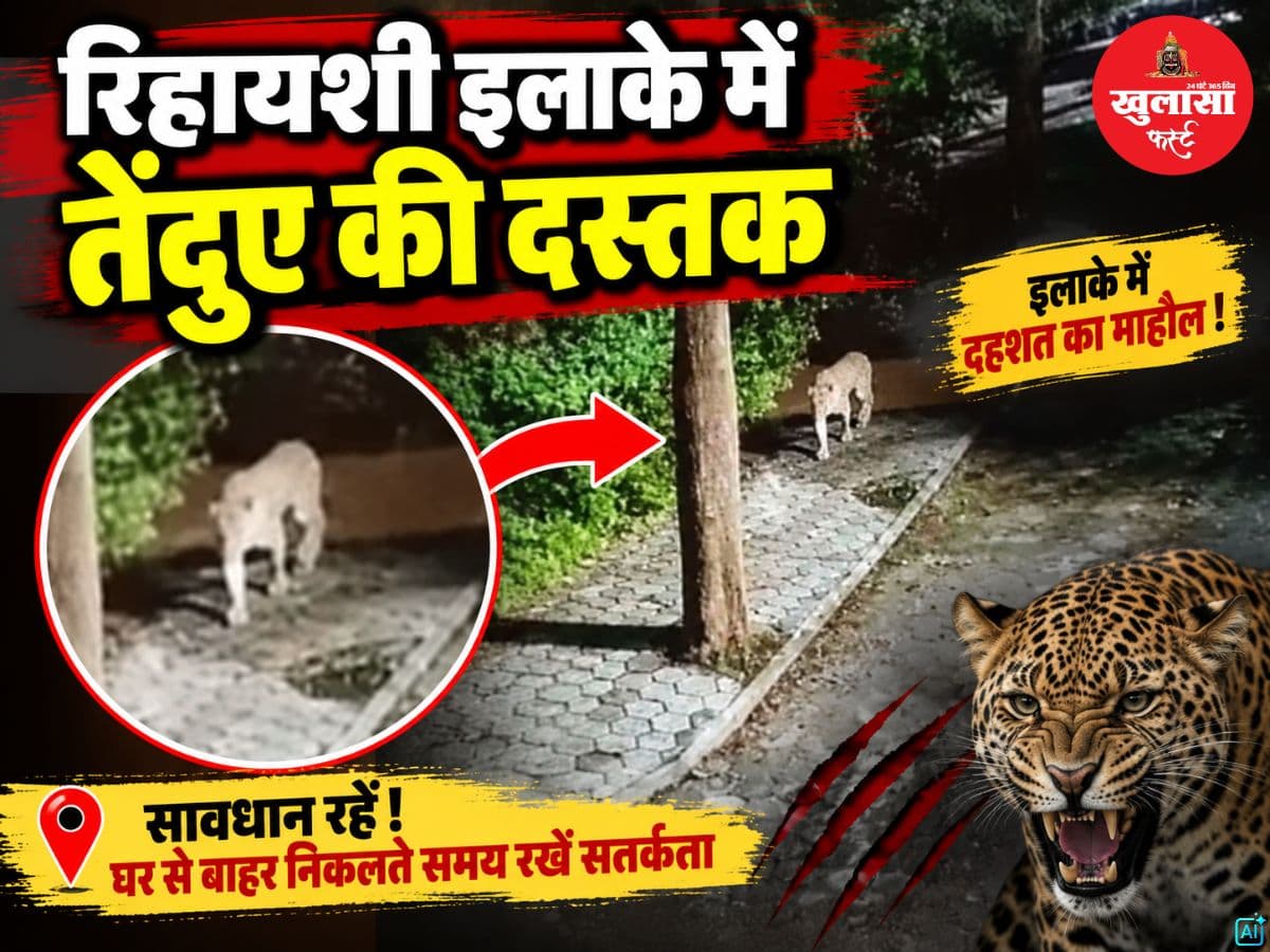 रिहायशी इलाके में तेंदुए की दस्तक